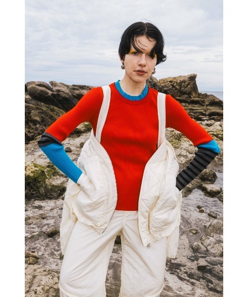 OMMO（オーエムエムオー） ニット セーター POINT BORDER BLOCKING KT