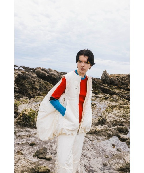ニット+セーター ommo CIRCLE LAYERED DOCKING KNIT TOP ommo CIRCLE LAYERED DOCKING KNIT TOP