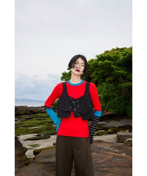 OMMO（オーエムエムオー） ニット セーター POINT BORDER BLOCKING KT