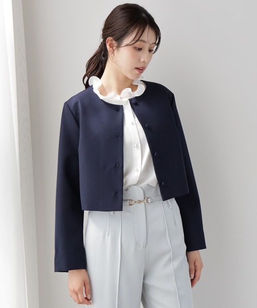 DRESS+(ドレスプラス) カーディガン 喪服にも使えるノーカラー DRESS+(ドレスプラス) カーディガン 喪服にも使えるノーカラー