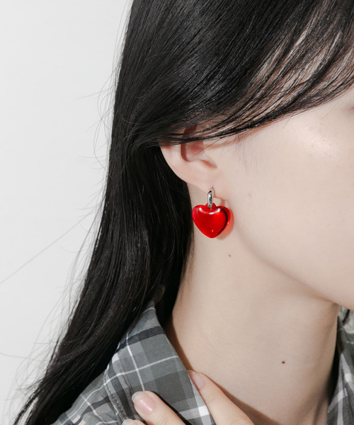 SMELLY（スメリー） ピアス クリアハートピアス レディース : ZOZOTOWN