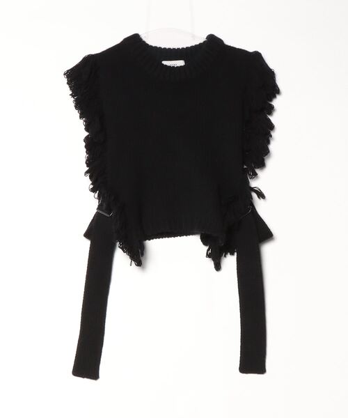 HYKE黒のノースリーブニットベスト 【公式通販】