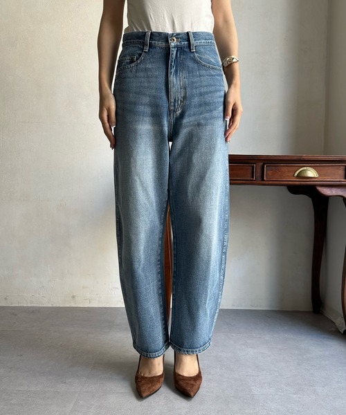 「DouDou」 デニムパンツ 36 スカイブルー レディース_画像2