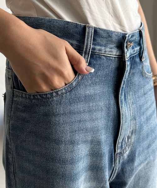 「DouDou」 デニムパンツ 36 スカイブルー レディース_画像8
