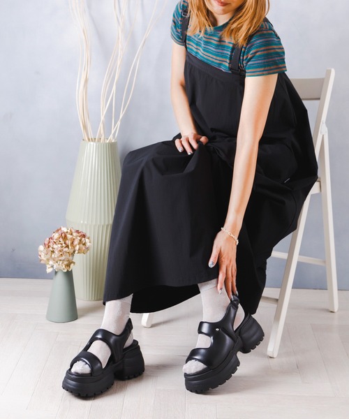 「attagirl」 ヒールサンダル LL ブラック レディース_画像9