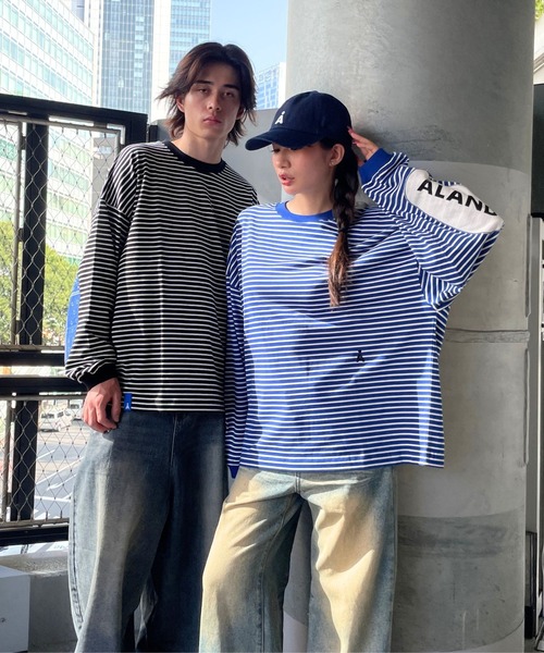 ALOUND Tシャツ ボーダー　アラウンド　alound tシャツ ALAND tシャツ 「UNISEX」ALAND／ボーダーロンT レディース メンズ