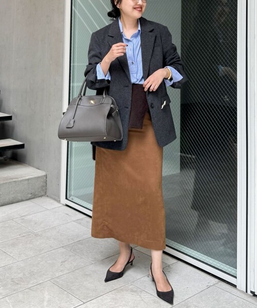 今期　ショートビーバーテーラードジャケット グレー　36 NOLLEY'S Sophi（ノーリーズソフィー） ジャケット テーラード