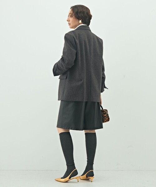 今期　ショートビーバーテーラードジャケット グレー　36 NOLLEY'S Sophi（ノーリーズソフィー） ジャケット テーラード