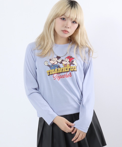 Disney（ディズニー） tシャツ キャラクタープリントロンT/長袖Tシャツ