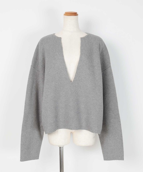 「ur's」 長袖ニット S 杢グレー レディース_画像2