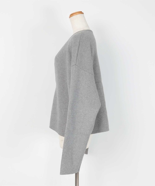 「ur's」 長袖ニット S 杢グレー レディース_画像3