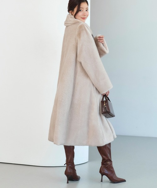 【未使用】定価24200円 ルイルエブティック カシミヤ ファー コート ウール RUIRUE BOUTIQUE（ルイルエブティック） コート アウター フラッフィー