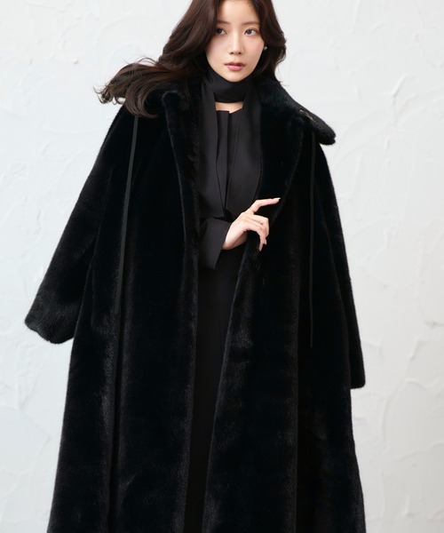 FACTELIER フェクトリエ ロングコート　アウター ブラック リバーシブル超軽量ロングダウン/ブラック×カーキ | Factelier