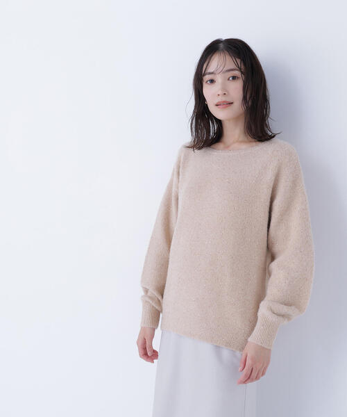 ペルーニットセーター ベージュ NATURAL BEAUTY BASIC（ナチュラルビューティーベーシック） ニット