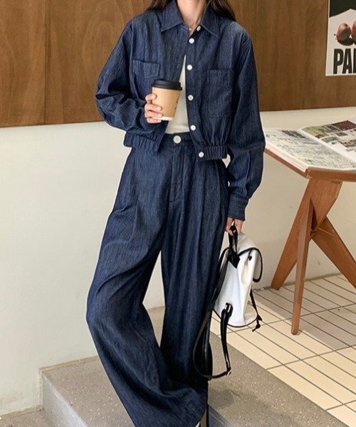 Bifrost（ビフレスト） セットアップ クロップドデニムシャツ＆ワイド