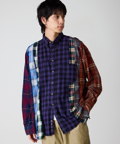 ALL RUNS シャツ リメイク加工 チェックシャツ メンズ : ZOZOTOWN