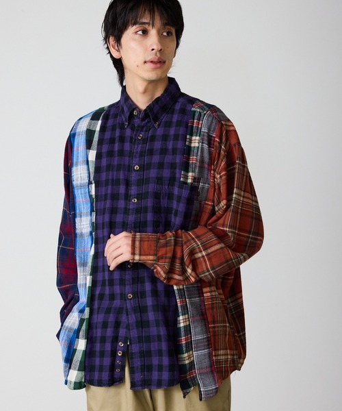ALL RUNS シャツ リメイク加工 チェックシャツ メンズ : ZOZOTOWN