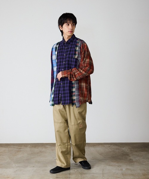 ALL RUNS シャツ リメイク加工 チェックシャツ メンズ : ZOZOTOWN