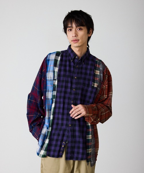 ALL RUNS シャツ リメイク加工 チェックシャツ メンズ : ZOZOTOWN