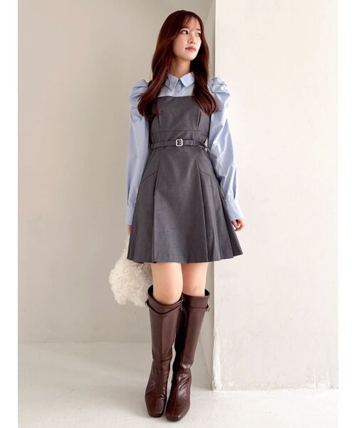 dazzlin（ダズリン） ワンピース 長袖レイヤードシャツミニワンピース