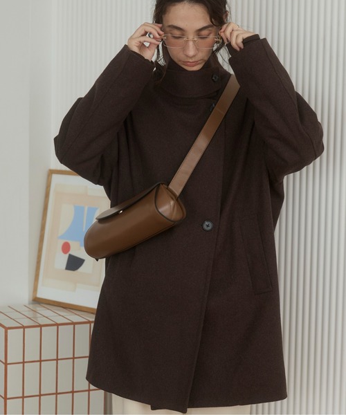 新品同様✨　ヘルノ　スタンドカラー　コート　ピーコート　ブラウン　46 HERNO（ヘルノ） HERNO【ヘルノ】ステンカラーコート CA000210U 33460