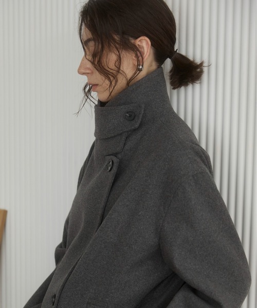 ANGIE ピーコート pコート 2WAY スタンドカラーハーフコート