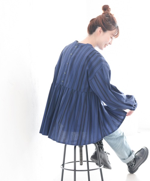 「soulberry」 長袖ブラウス L ブルー系その他 レディース_画像3