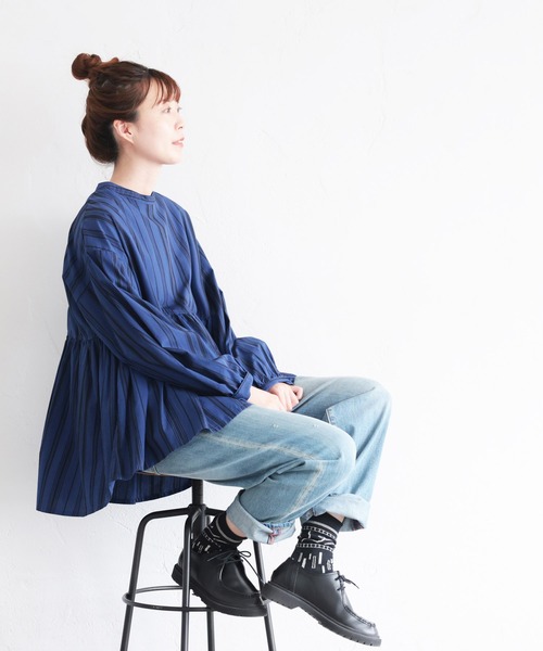 「soulberry」 長袖ブラウス L ブルー系その他 レディース_画像7