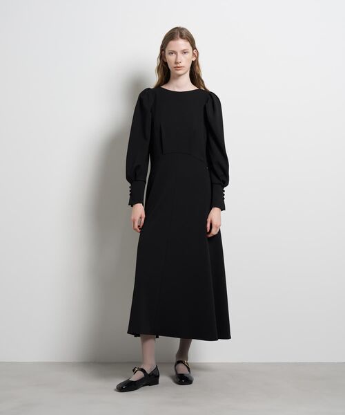 NOLLEY'S カットジョーゼットフレアワンピース ブラウン 現行品
