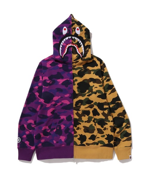 A BATHING APE（アベイシングエイプ） パーカー SPLIT CAMO SHARK FULL