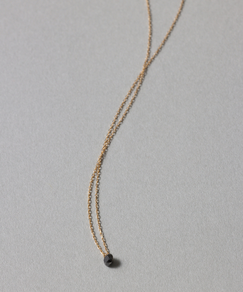 Lilas ネックレス ブラックホールダイヤ1pネックレス K18 レディース 