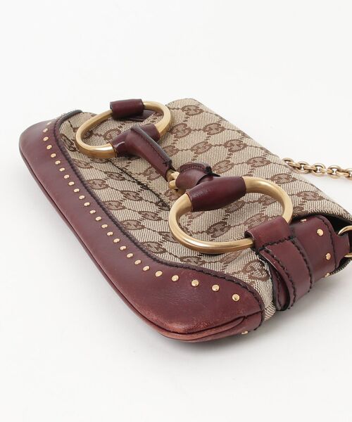 GUCCI（グッチ） ホースビットチェーンショルダーバッグ - ブラウン