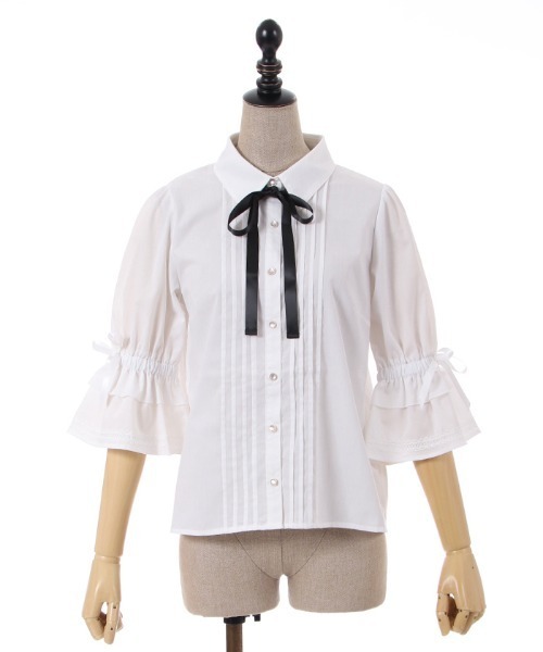 「axes femme POETIQUE」 半袖ブラウス MEDIUM ブルー レディース_画像2
