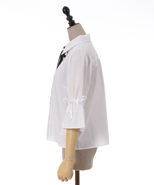 「axes femme POETIQUE」 半袖ブラウス MEDIUM ブルー レディース_画像3