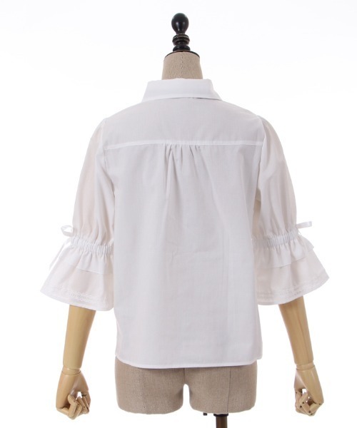 「axes femme POETIQUE」 半袖ブラウス MEDIUM ブルー レディース_画像4