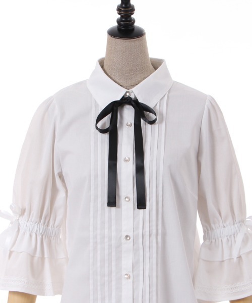 「axes femme POETIQUE」 半袖ブラウス MEDIUM ブルー レディース_画像5