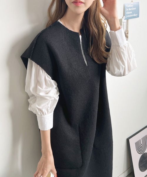 「Futier land」 半袖ワンピース MEDIUM ライトベージュ レディース_画像2