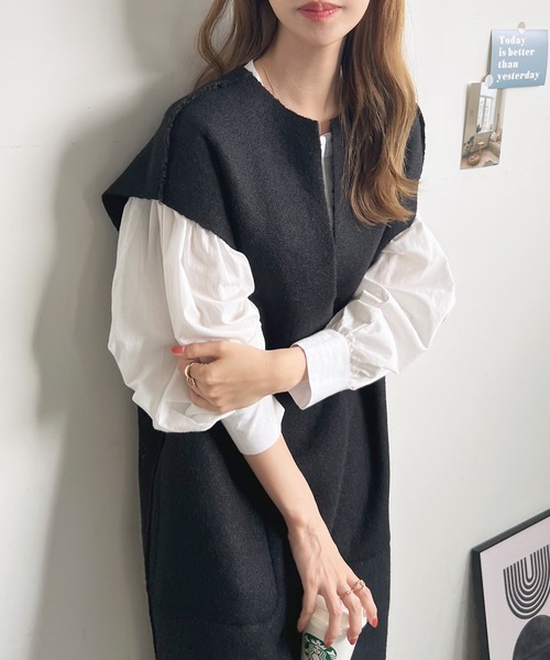 「Futier land」 半袖ワンピース MEDIUM ライトベージュ レディース_画像3