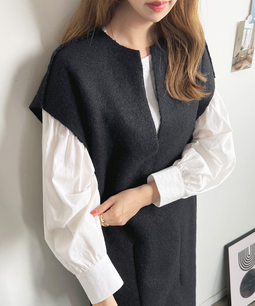 「Futier land」 半袖ワンピース MEDIUM ライトベージュ レディース_画像4