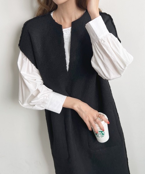 「Futier land」 半袖ワンピース MEDIUM ライトベージュ レディース_画像5