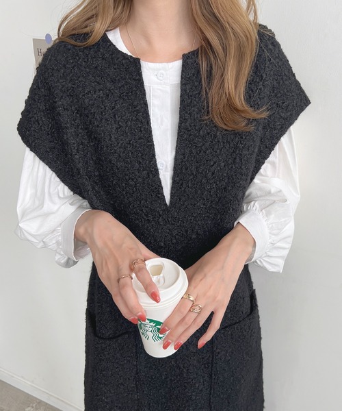 「Futier land」 半袖ワンピース MEDIUM ライトベージュ レディース_画像6