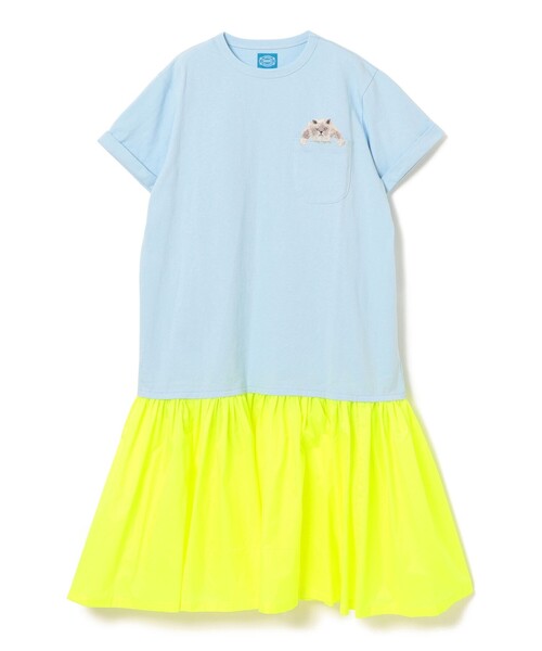 mmts（マミタス） ワンピース 半袖 ポケット “ルビー” 異素材