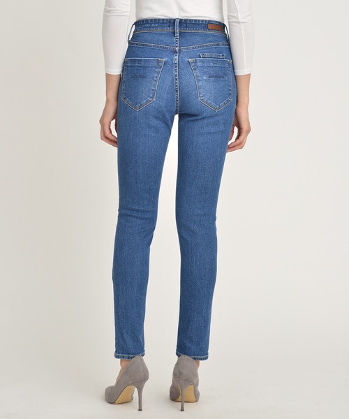 「YANUK」 スキニーデニムパンツ 23inch ブルー レディース_画像3