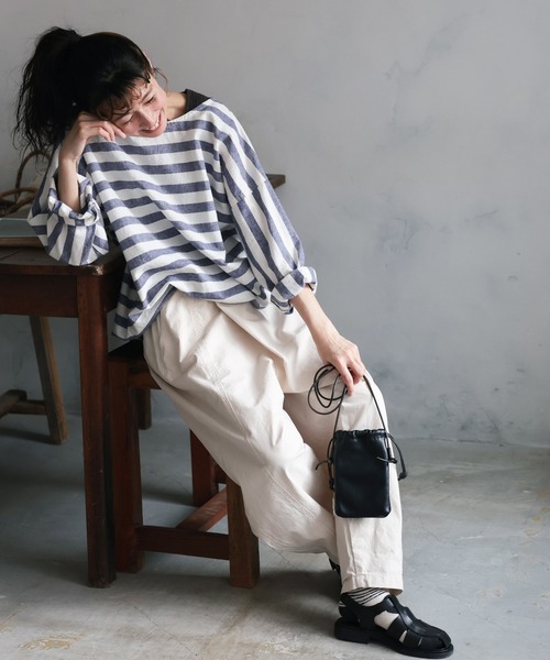 「soulberry」 イージーパンツ 4L ライトベージュ レディース_画像4