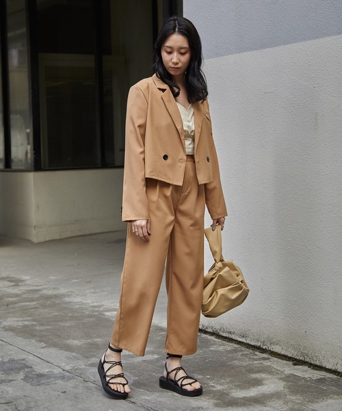 「ECRIRE」 パンツスーツ フリー グレー レディース_画像5