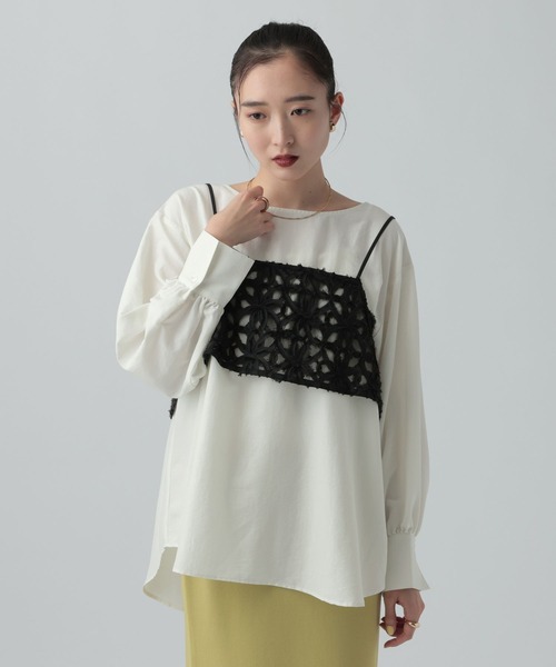 LEPSIM レースキャミブラウス キナリ LEPSIM｜パッチワークレースキャミブラウス | Rakuten Fashion(楽天