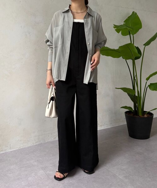 ブラウス シャツ 「ドライタッチ/通気性」バックシャーリングシャツ レディースの画像