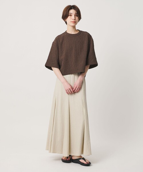 BEAUTY＆YOUTH UNITED ARROWS tシャツ ジャガード クルーネック 6分袖