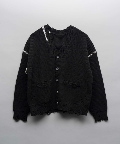 「MAISON SPECIAL」 ニットカーディガン 2 チャコールグレー メンズの画像