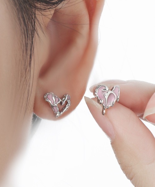 MASHIRO ピアス 「MASHIRO」Y2Kデザインハートモチーフペアピアス(MA